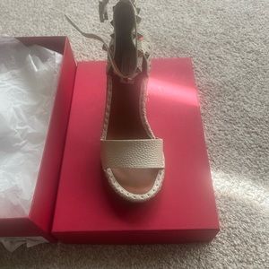 Valentino Rockstud wedge in color bone new in box, never worn just tried on.
